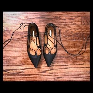 Halogen Real Leather Lace Up Flats
